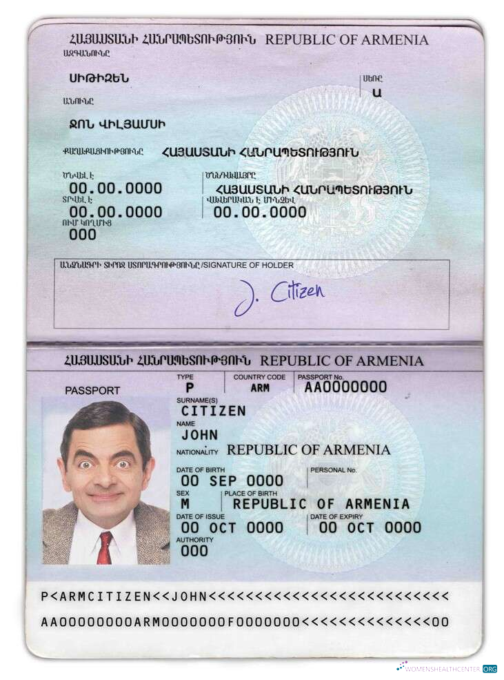 Download Armenia passport Photoshop template